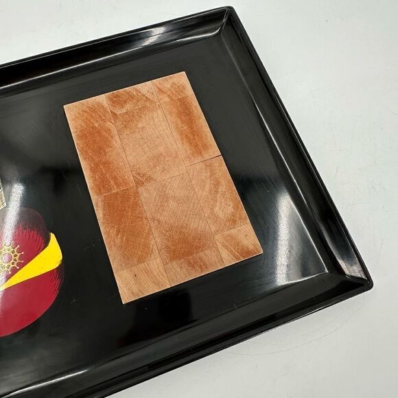 COUROC Serving Tray Cheeseboard "Cheese Import France" Wood Inlay & Board MCM - Picture 2 of 7